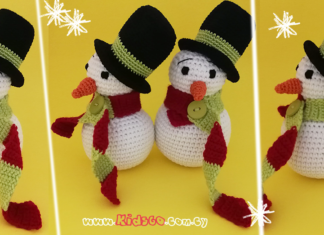 Δωρεάν σχέδιο: Μαθαίνουμε να πλέκουμε με το βελονάκι χιονάνθρωπο! crochet-pleko me velonaki-snowman-xionanthropo