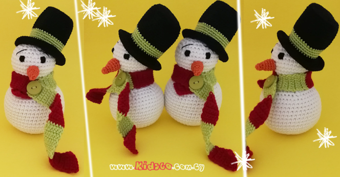 crochet-pleko me velonaki-snowman-xionanthropo